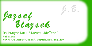 jozsef blazsek business card